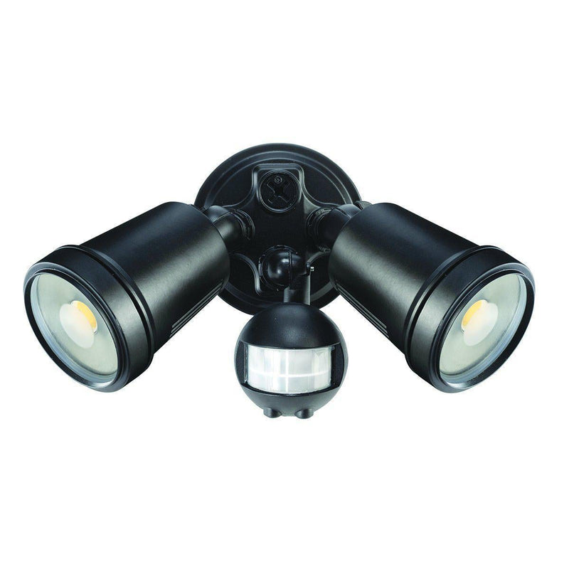 Brilliant HUNTER III - 22W LED Twin Head Exterior Spotlight With Sensor IP44 - 4200K-Brilliant Lighting-Ozlighting.com.au