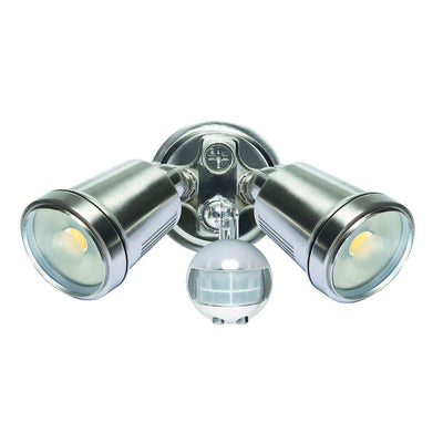 Brilliant HUNTER III - 22W LED Twin Head Exterior Spotlight With Sensor IP44 - 4200K-Brilliant Lighting-Ozlighting.com.au