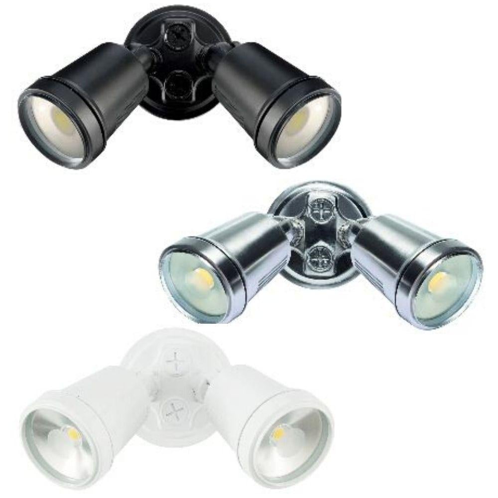 Brilliant HUNTER III Twin Head LED Outdoor Spotlight - 22W, IP44, 4200K-Brilliant Lighting-Ozlighting.com.au