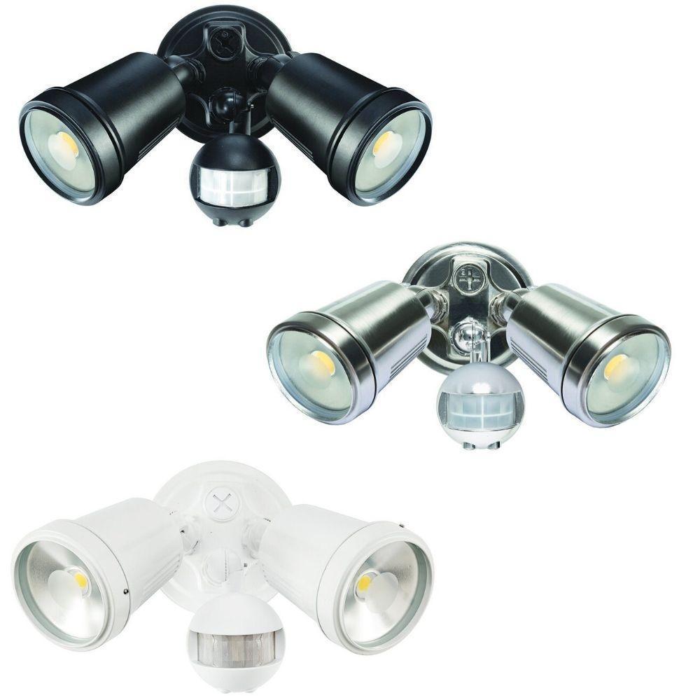 Brilliant HUNTER III Twin Head LED Outdoor Spotlight - 22W, Sensor IP44, 4200K-Brilliant Lighting-Ozlighting.com.au
