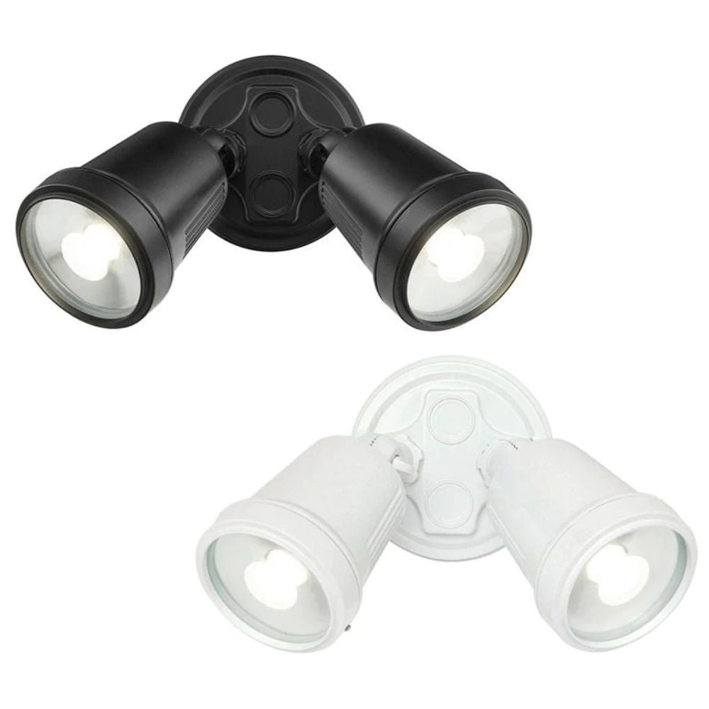 Brilliant HUNTER-TRIO Twin Head LED Outdoor Spotlight - 22W Tri-Colour, IP65-Brilliant Lighting-Ozlighting.com.au