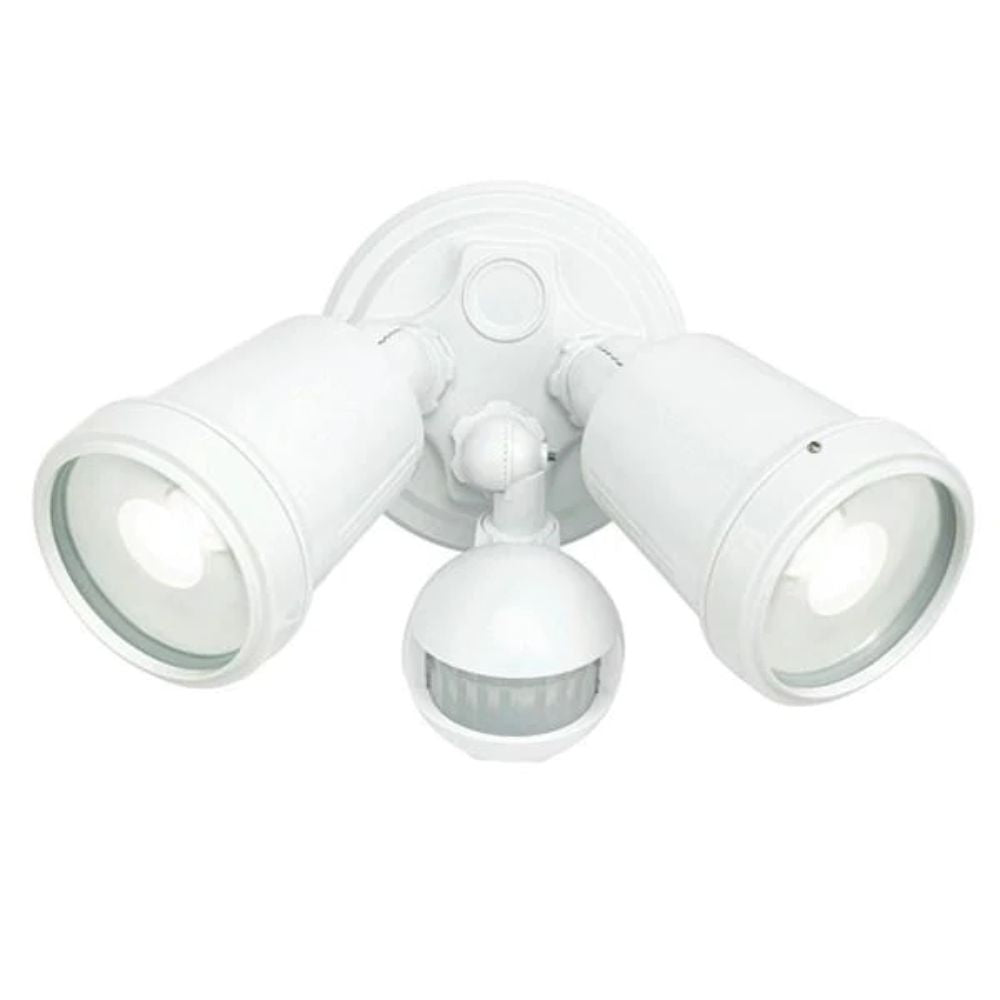 Brilliant HUNTER-TRIO Twin Head LED Outdoor Spotlight - 22W Tri-Colour, Sensor IP44-Brilliant Lighting-Ozlighting.com.au