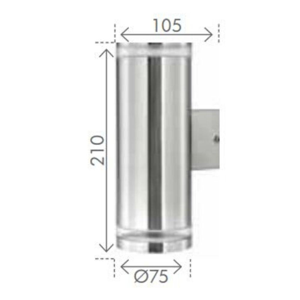 Brilliant LETO-2WB Outdoor Up/Down Wall Light - 2xGU10, IP44, 304 Stainless Steel-Brilliant Lighting-Ozlighting.com.au