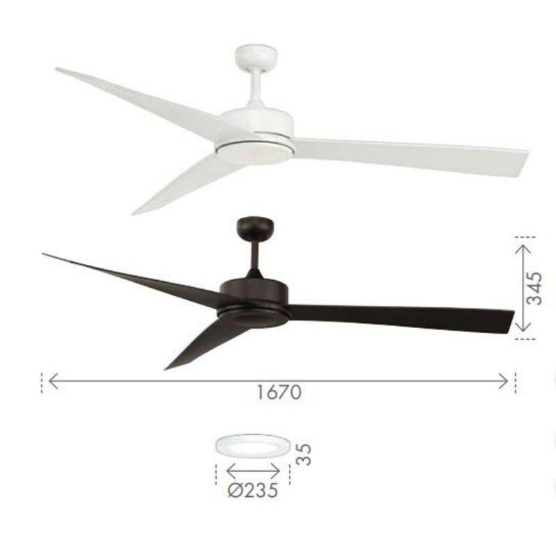 Brilliant MAXI - 3 Blade 1670mm ABS DC Ceiling Fan with Remote-Brilliant Lighting-Ozlighting.com.au