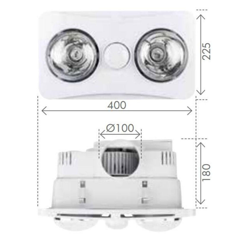Brilliant NEWTON-2 - 3-in-1 Bathroom Heater-Light-Exhaust Fan-Brilliant Lighting-Ozlighting.com.au