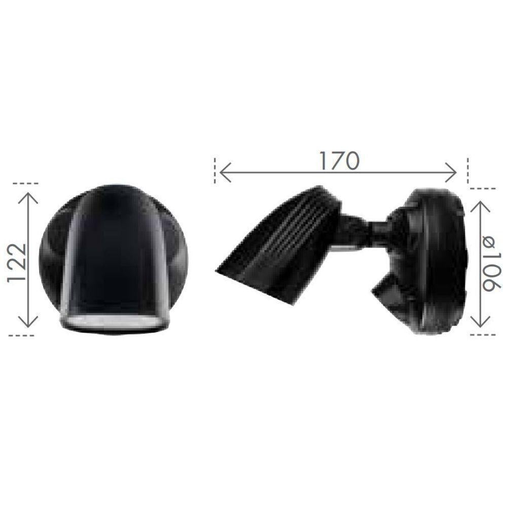Brilliant SHIELDER Single Head LED Outdoor Spotlight - 1x10W Adjustable PC, IP54, 4200K-Brilliant Lighting-Ozlighting.com.au