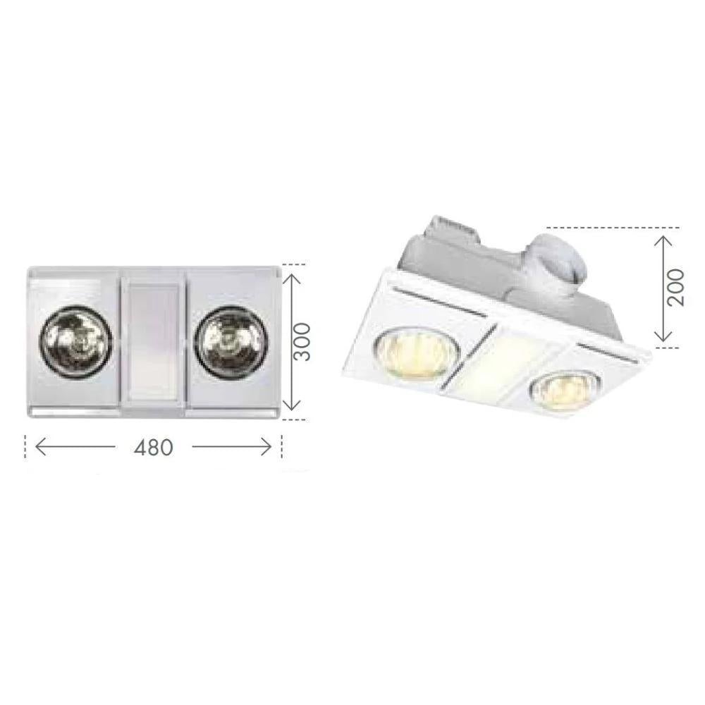 Brilliant SUPERNOVA-2 Bathroom Heater-Light-Exhaust Fan - 3-in-1-Brilliant Lighting-Ozlighting.com.au