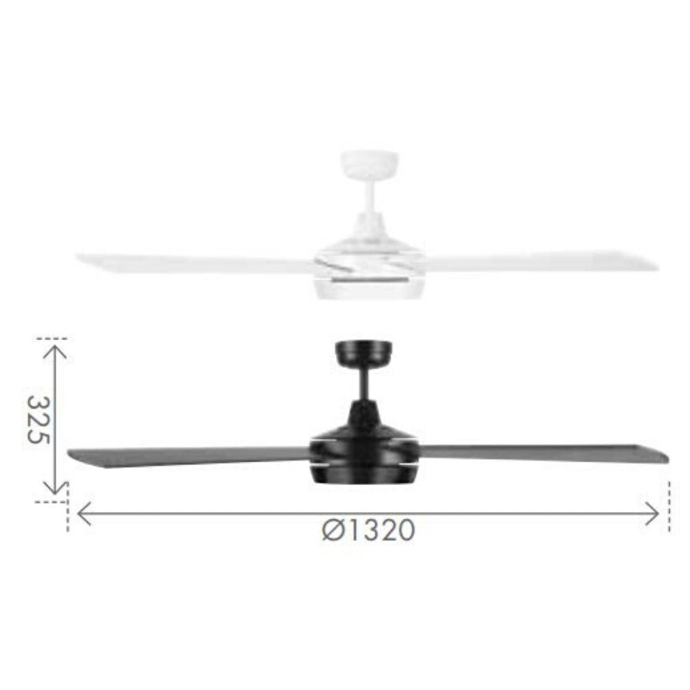 Brilliant TEMPEST SUPREME - 4 Blade 1300mm Plywood AC Ceiling Fan with tricolour switchable LED Light-Brilliant Lighting-Ozlighting.com.au