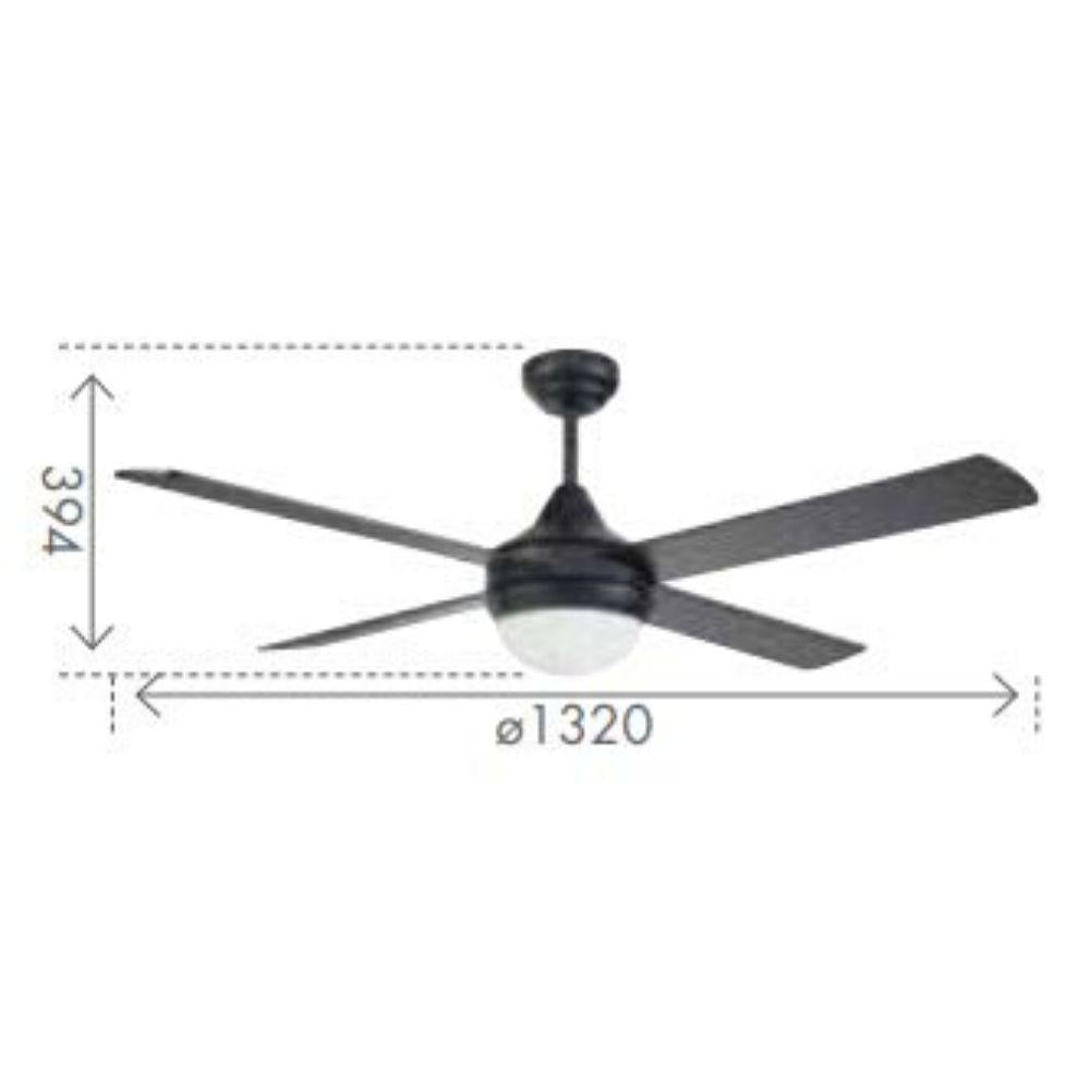 Brilliant TEMPO-52-LIGHT AC Ceiling Fan - 4 Blade 1300mm 52" Plywood, Light-Brilliant Lighting-Ozlighting.com.au
