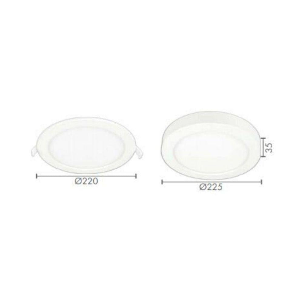 Brilliant THE-DUET LED Downlight - 18W/24W Tri-Colour 195mm/215mm Round Recessed/Surface Mount-Brilliant Lighting-Ozlighting.com.au