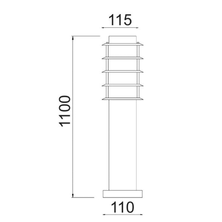 CLA BORDA - 18W Surface Mounted Louvred Bollard Light IP44-CLA Lighting-Ozlighting.com.au