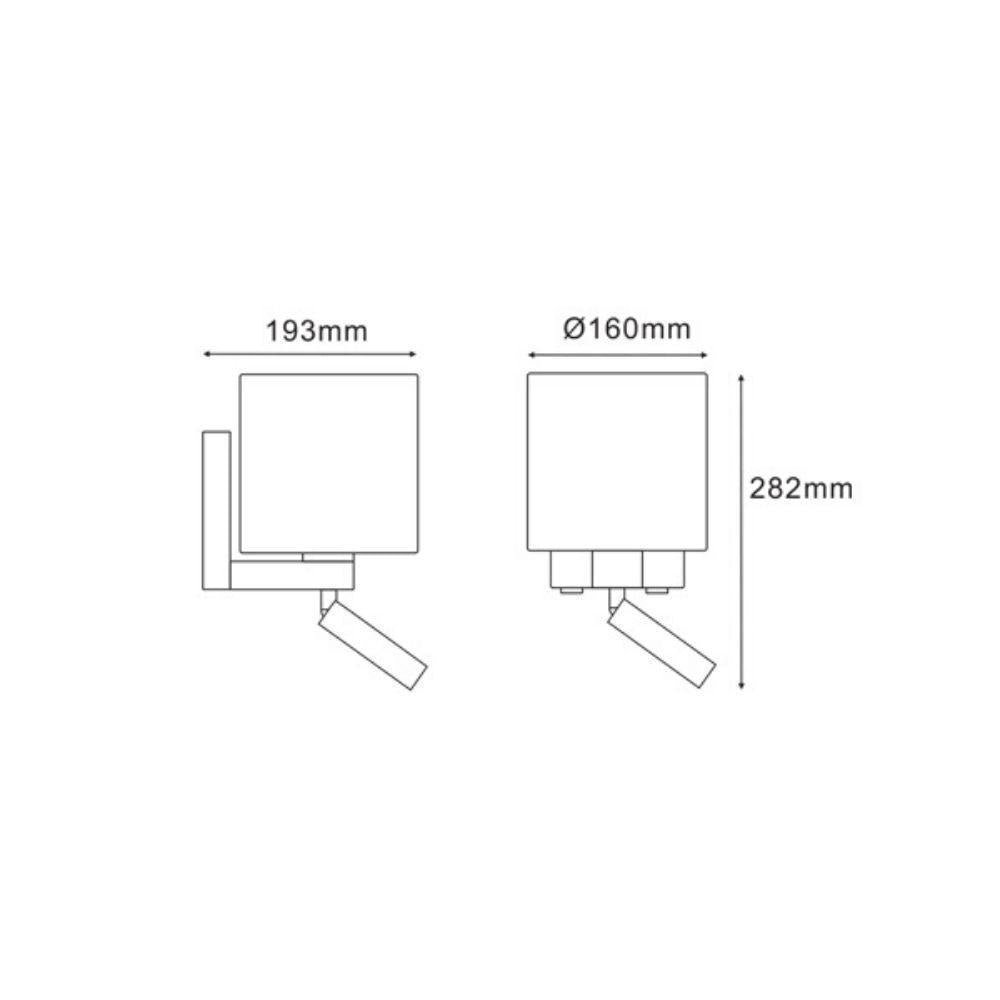 CLA BRIGHTON Reading Wall Light - E27 Ambient Light, 3W LED Task Light, White-CLA Lighting-Ozlighting.com.au