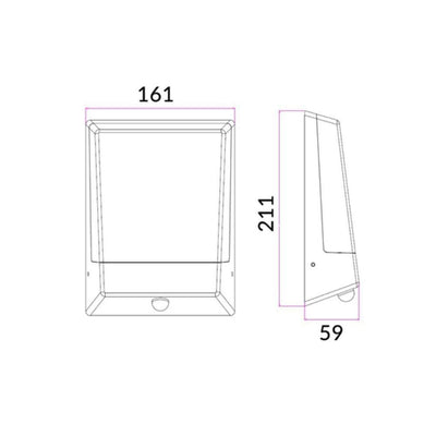 CLA BULK - 11W LED Bulkhead Letter Box Wall Light With Sensor IP54 - 3000K-CLA Lighting-Ozlighting.com.au