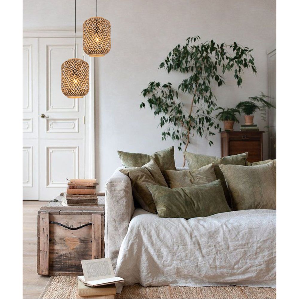 CLA CESTA Pendant - 1 Light, IP20, Bamboo-CLA Lighting-Ozlighting.com.au