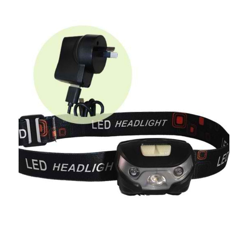 CLA Cree XPE - 3W USB Rechargeable Headlamp IP44-CLA Lighting-Ozlighting.com.au