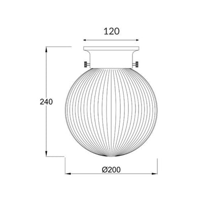 CLA DIYBAT - DIY Batten Fix Holder Cover Large Spherical Ribbed Shape Glass Ceiling Light Shade Only-CLA Lighting-Ozlighting.com.au