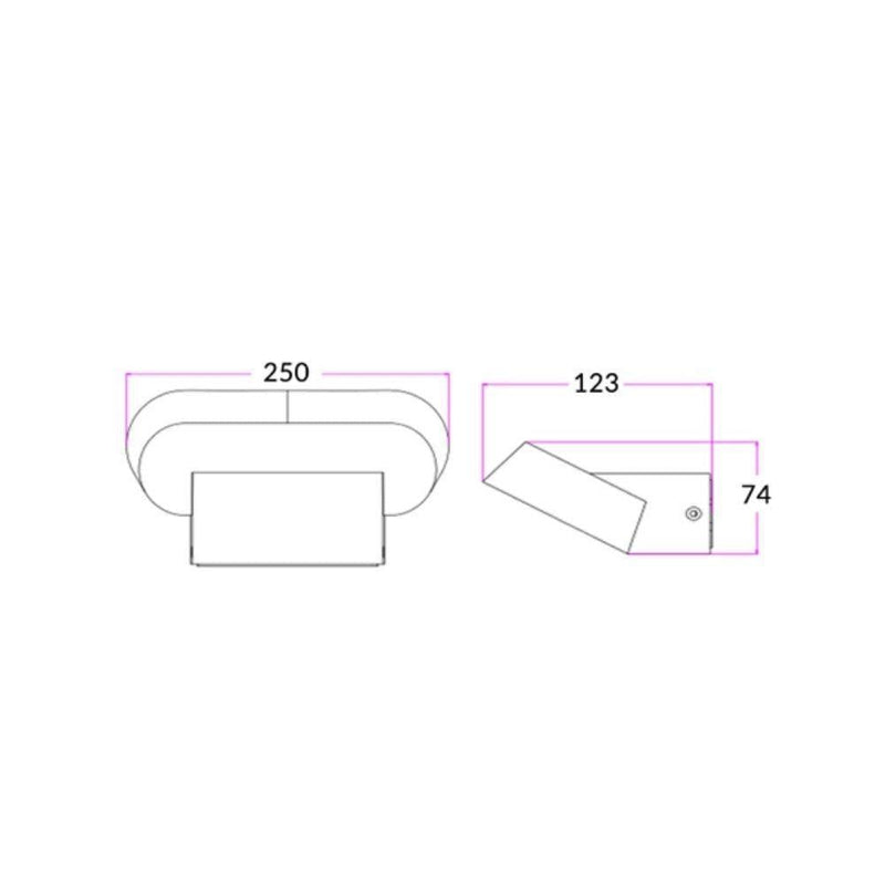 CLA GLANS - 7W/13W LED Modern Exterior Small/Large Downward Wall Bracket Light IP65 - 3000K-CLA Lighting-Ozlighting.com.au