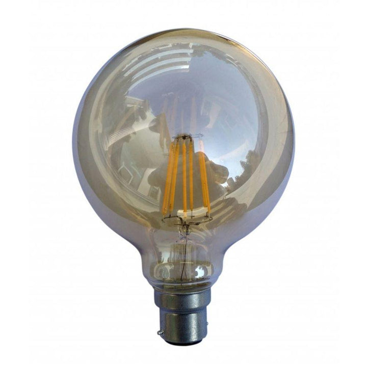 CLA GLOBE - 6W LED G95/G125 Shape Spherical Vintage Filament Amber Glass Globe 2200K - B22/E27-CLA Lighting-Ozlighting.com.au