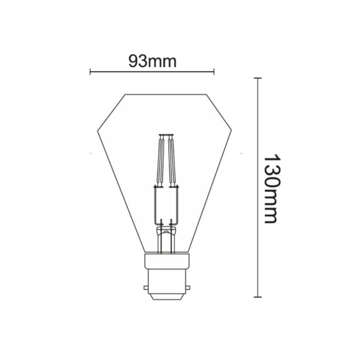 CLA GLOBE-DIAMOND - 3.5W LED Decorative Filament Diamond Shape Globe 2200K - B22-CLA Lighting-Ozlighting.com.au