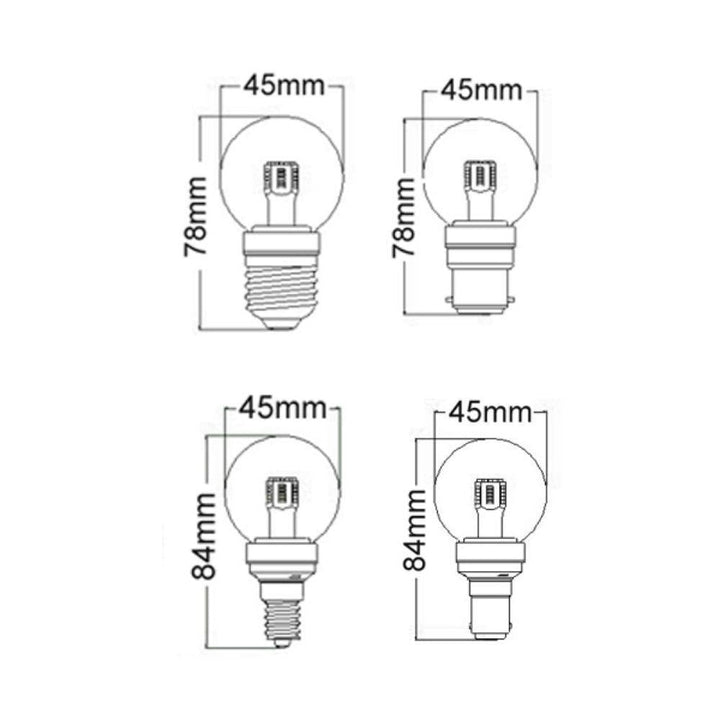 CLA GLOBE-G45 - 4W Fancy Round LED Globe - B15/B22/E14/E27-CLA Lighting-Ozlighting.com.au