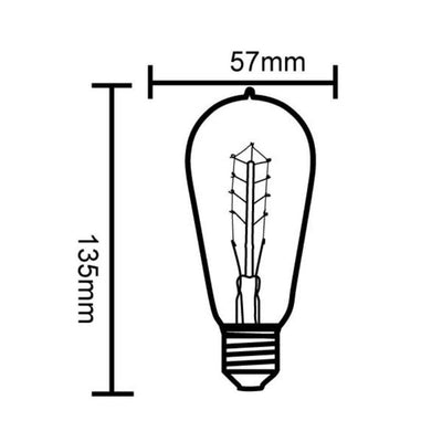 CLA GLOBE-ST57 - 25W Incandescent Tungsten Carbon Filament Pear Shape Globe - B22/E27-CLA Lighting-Ozlighting.com.au