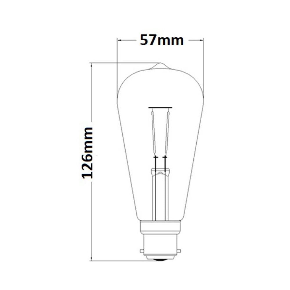 CLA GLOBE-ST57 - 4W LED Pear ST57 Shape Filament Vintage Amber Globe 2200K - B22/E27-CLA Lighting-Ozlighting.com.au