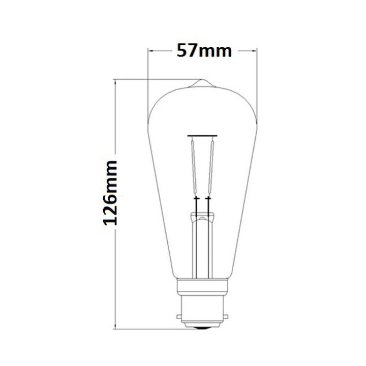 CLA GLOBE-ST57 - 4W LED Pear ST57 Shape Filament Vintage Amber Globe 2200K - B22/E27-CLA Lighting-Ozlighting.com.au