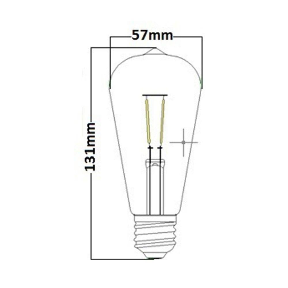 CLA GLOBE-ST57 - 4W LED Pear ST57 Shape Filament Vintage Amber Globe 2200K - B22/E27-CLA Lighting-Ozlighting.com.au