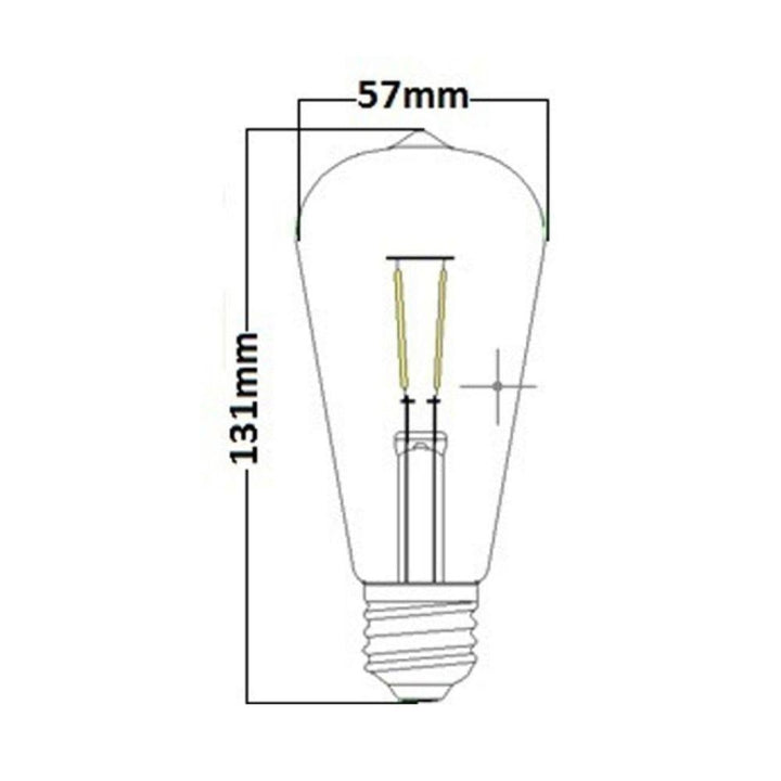 CLA GLOBE-ST57 - 4W LED Pear ST57 Shape Filament Vintage Amber Globe 2200K - B22/E27-CLA Lighting-Ozlighting.com.au