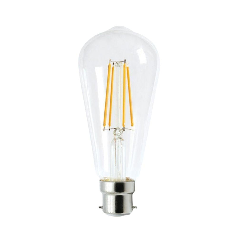 CLA GLOBE-ST64 - 8W LED Dimmable Pear Shape Filament Clear Globe - B22/E27-CLA Lighting-Ozlighting.com.au