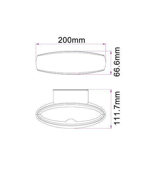 CLA HORUS LED Up/Down Wall Light - 9W, 3000K, IP54, Black-CLA Lighting-Ozlighting.com.au