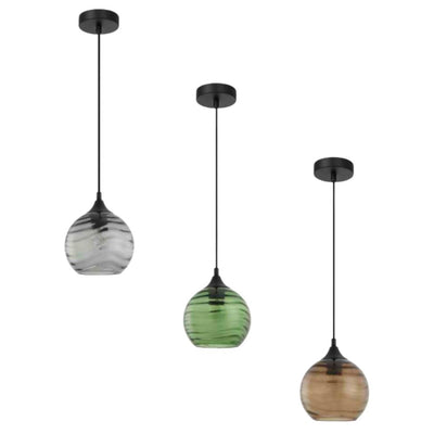 CLA MARBRE - 1 Light Interior Wine Glass Wavy Glass Pendant Lights IP20-CLA Lighting-Ozlighting.com.au