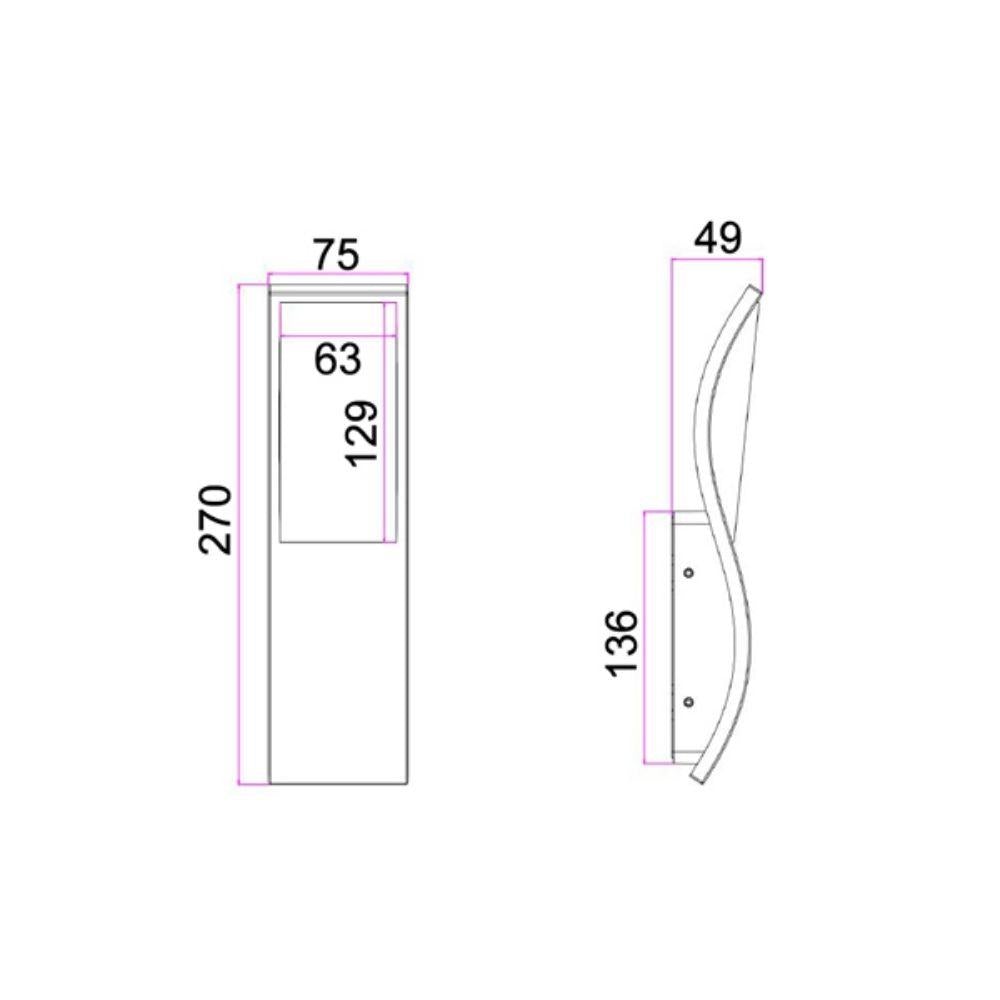 CLA OLA - 7W LED Modern Exterior Wavy Rectangular Wall Light IP65 - 3000K-CLA Lighting-Ozlighting.com.au