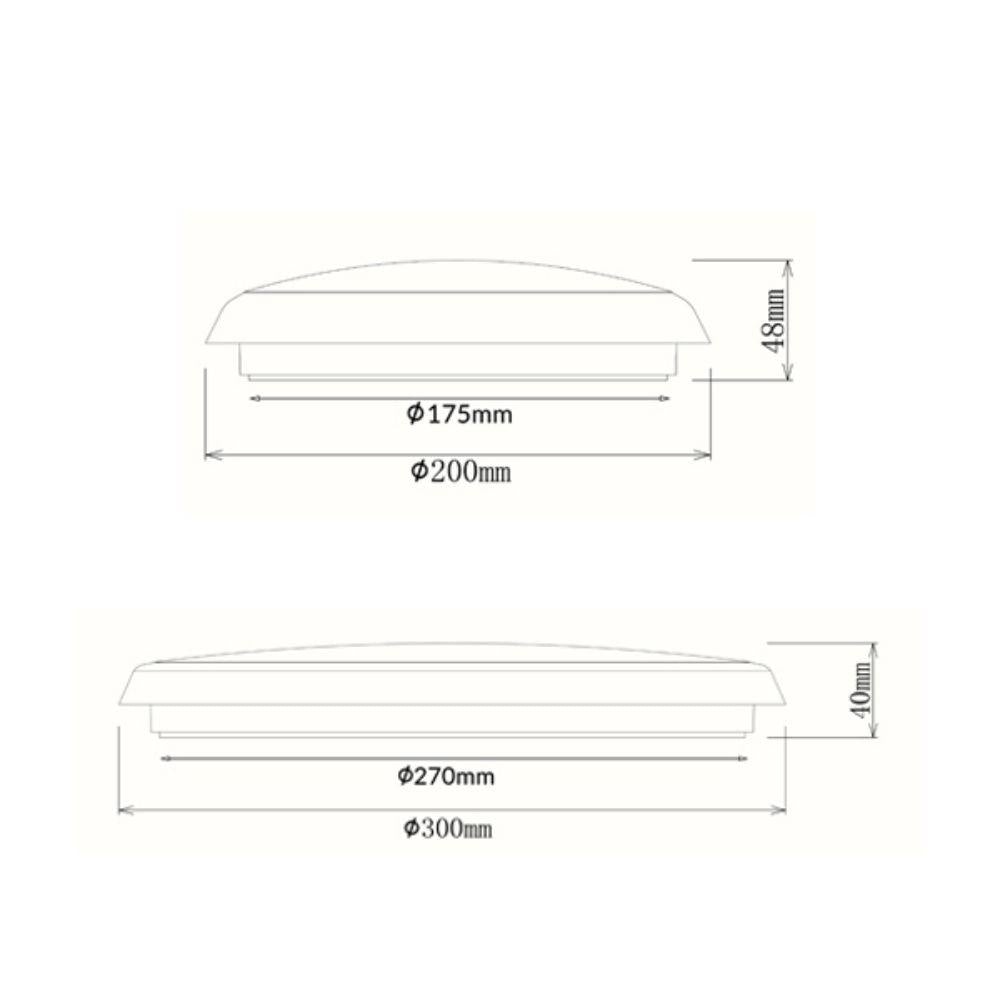 CLA OYSTER-DIM - Oyster Ceiling Light IP54 Tri-Colour-CLA Lighting-Ozlighting.com.au