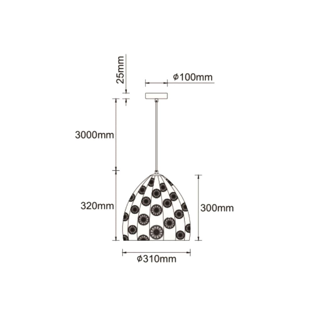 CLA SARI - 25W 1 Light Interior Embossed Pendant Light IP20-CLA Lighting-Ozlighting.com.au