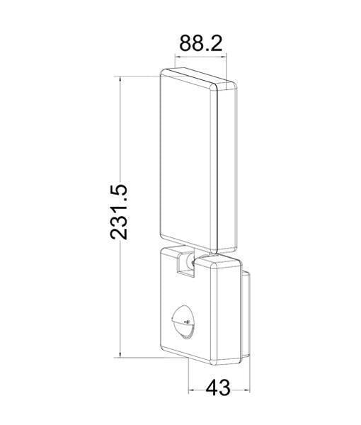 CLA SEC LED Floodlight - 15W, 4000K, IP65, Adjustable, with Sensor-CLA Lighting-Ozlighting.com.au