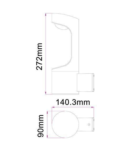 CLA SETH LED Wall Light - 9W, 3000K, IP54, Black-CLA Lighting-Ozlighting.com.au