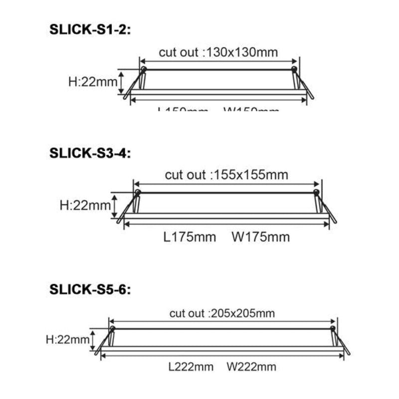 CLA SLICK - 9W LED Dimmable Slim Recessed Square Panel Downlight IP40 - 3000K-CLA Lighting-Ozlighting.com.au