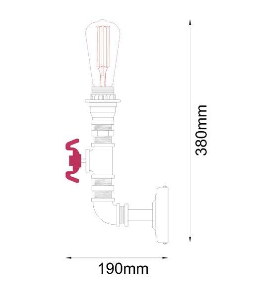 CLA STEAM Wall Light - Antique Pipe-CLA Lighting-Ozlighting.com.au