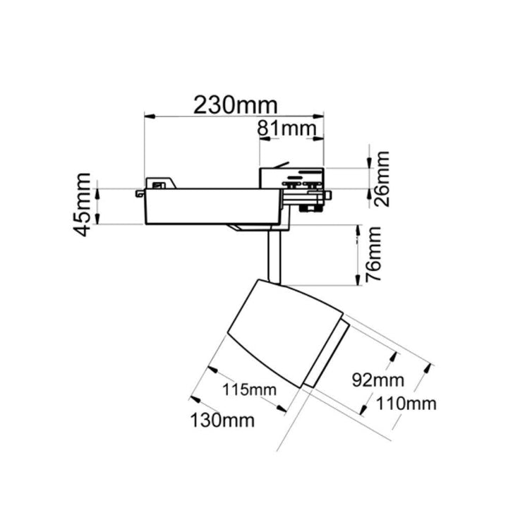 CLA TRACK-HEAD - 30W LED 3-Circuit Dimmable Track Mounted Head Spot Light-CLA Lighting-Ozlighting.com.au