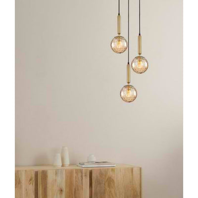 CLA TRATTINO - 1/3 Light Spherical Glass Brass Highlight Pendant Lights IP20-CLA Lighting-Ozlighting.com.au