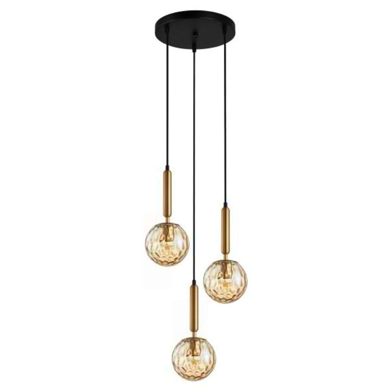 CLA TRATTINO - 1/3 Light Spherical Glass Brass Highlight Pendant Lights IP20-CLA Lighting-Ozlighting.com.au