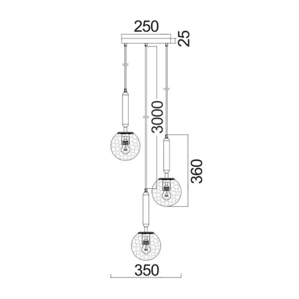 CLA TRATTINO Pendant - 1/3 Light, IP20, Spherical, Glass-CLA Lighting-Ozlighting.com.au