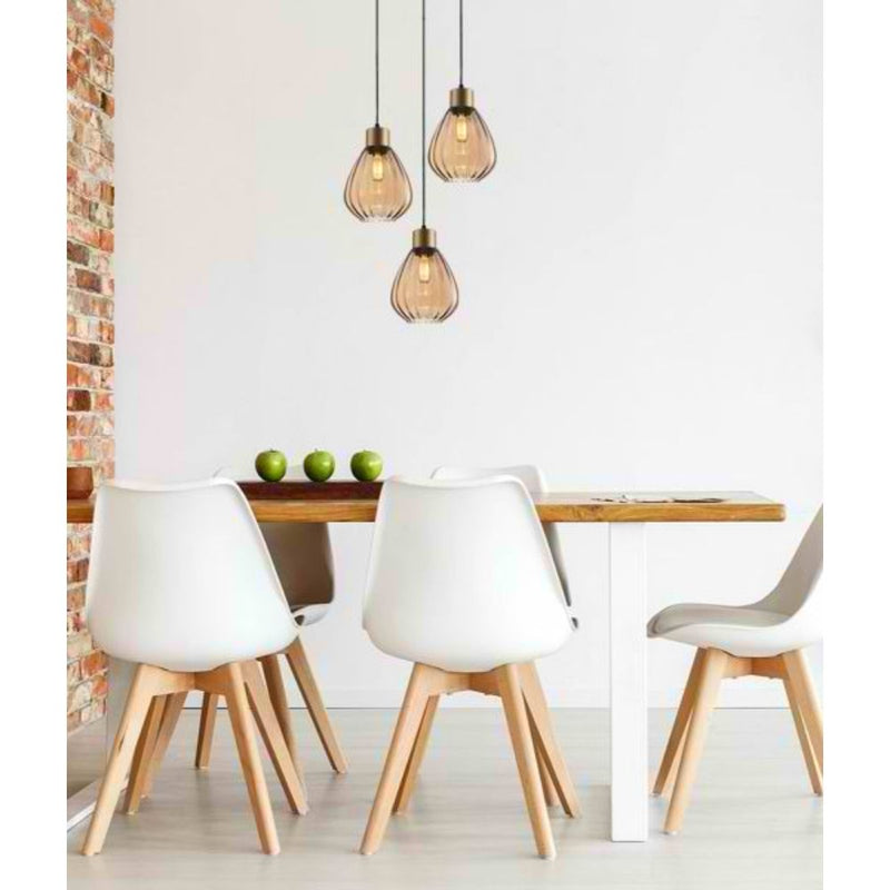 CLA TULIP - 1/3 Light Interior Wine Glass Ribbed Pendant Lights-CLA Lighting-Ozlighting.com.au