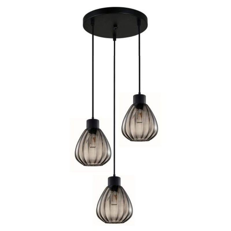 CLA TULIP - 1/3 Light Interior Wine Glass Ribbed Pendant Lights-CLA Lighting-Ozlighting.com.au