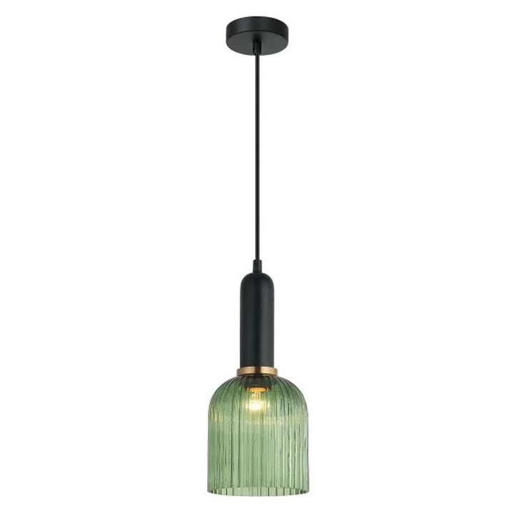 CLA VINTAJ - 1 Light Ellipse Ribbed Glass Pendant Lights-CLA Lighting-Ozlighting.com.au