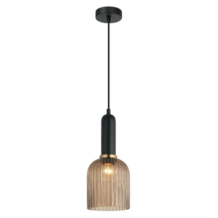 CLA VINTAJ - 1 Light Ellipse Ribbed Glass Pendant Lights-CLA Lighting-Ozlighting.com.au