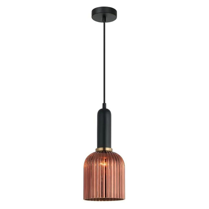 CLA VINTAJ - 1 Light Ellipse Ribbed Glass Pendant Lights-CLA Lighting-Ozlighting.com.au