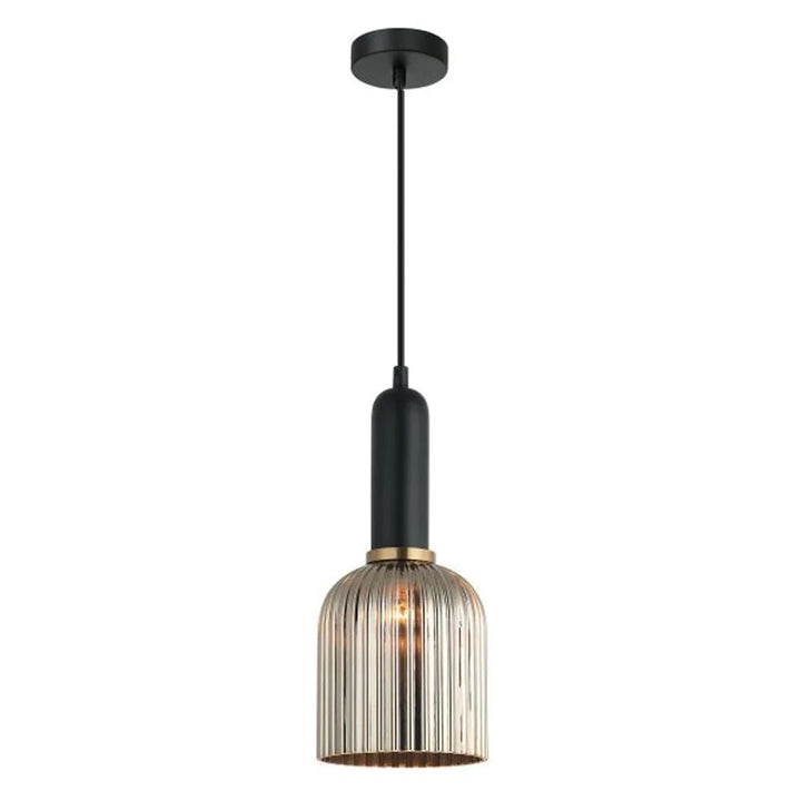 CLA VINTAJ - 1 Light Ellipse Ribbed Glass Pendant Lights-CLA Lighting-Ozlighting.com.au
