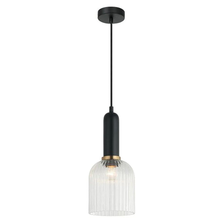 CLA VINTAJ - 1 Light Ellipse Ribbed Glass Pendant Lights-CLA Lighting-Ozlighting.com.au